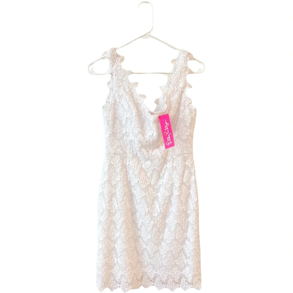 NWT Lilly Pulitzer Reeve Sheath Papillion Lace Butterfly Resort White Dress Sz 2 - Picture 3 of 9